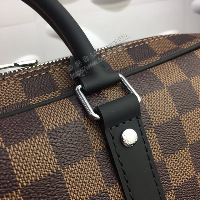 lv新款包包 路易威登Porte-Documents Voyage小號公事包 Damier Graphite格紋帆布 lv時尚商務男士公事包  ydh3900